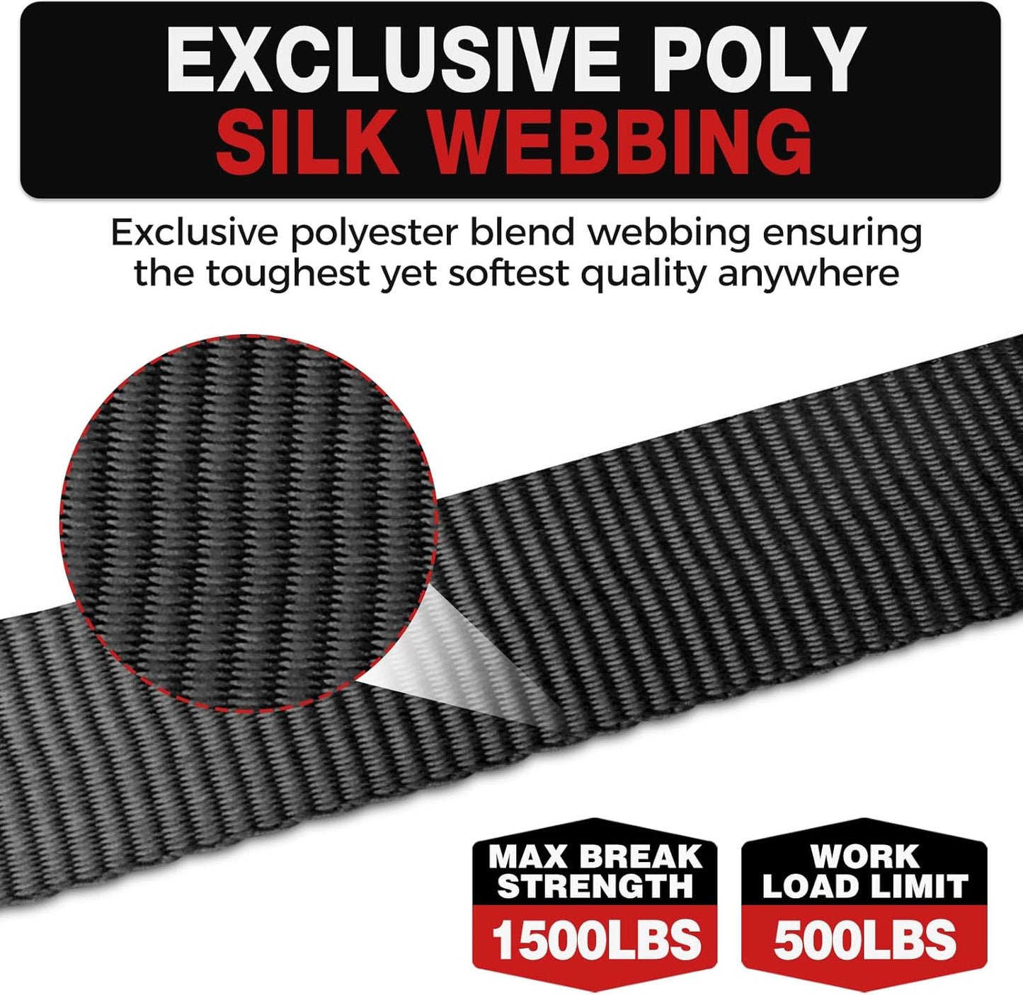 1 Inch x 12 Feet Retractable Ratchet Straps with Soft Loops