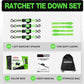 1 Inch x 12 Feet Retractable Ratchet Straps with Soft Loops