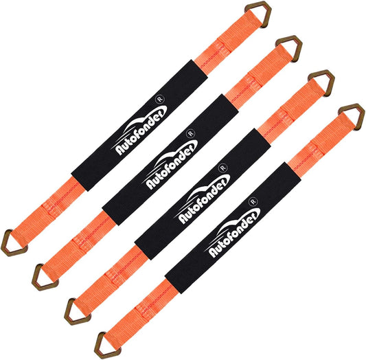 Autofonder 4 Pack 2" x36'' Premium Axle Straps Tie Downs with D-Ring