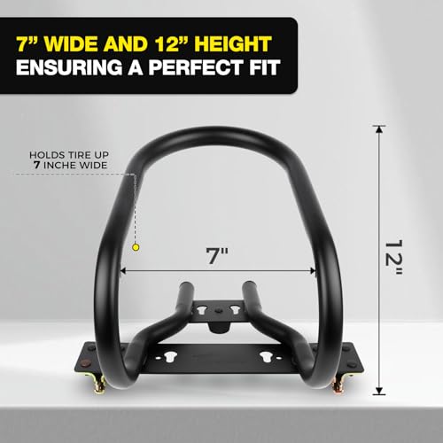 Autofonder 7" Motorcycle Wheel Chock Steel for E-Track System with 2”x15’ E Track Ratchet Straps(2 Pack Bundle) - image 3