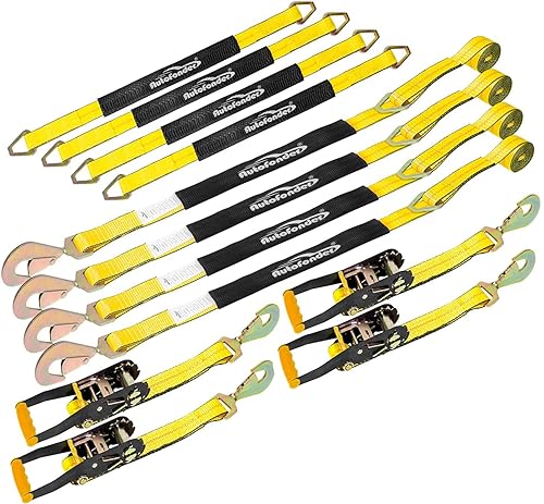 Car Tie Down Straps 2"x10ft with Snap Hook 4-Pack, 10,000lb – image 2