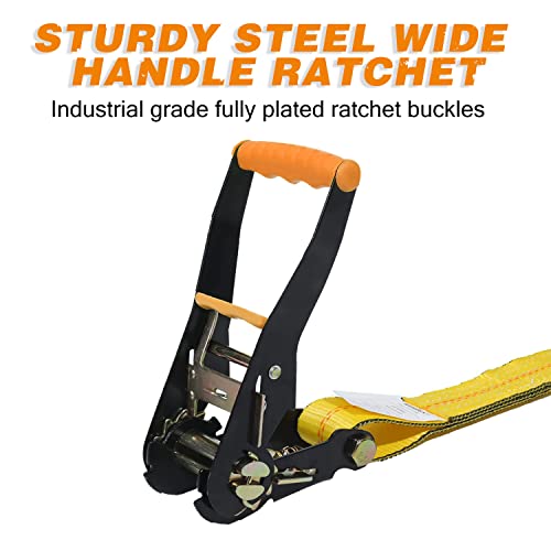 Car Tie Down Straps 2"x10ft with Snap Hook 4-Pack, 10,000lb – image 7