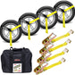 Car Hauler Tie Down Straps 2"x10ft with Flat Hook 4-Pack, 10,000lb – image 1