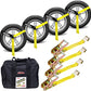 Car Hauler Tie Down Straps 2"x10ft with Flat Hook 4-Pack, 10,000lb – image 2