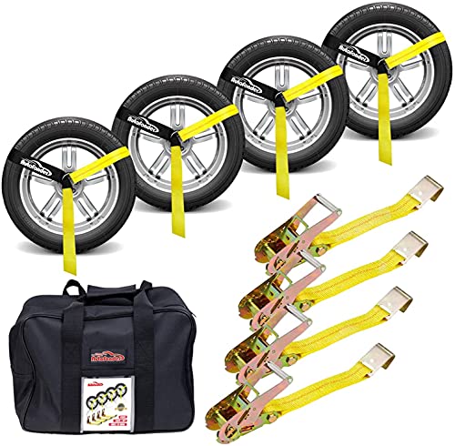 Car Hauler Tie Down Straps 2"x10ft with Flat Hook 4-Pack, 10,000lb – image 2