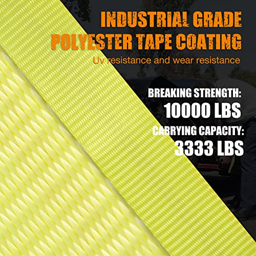 Car Hauler Tie Down Straps 2"x10ft with Flat Hook 4-Pack, 10,000lb – image 4