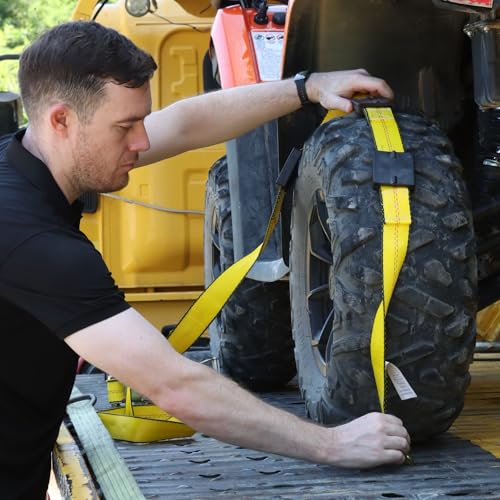 3-Point Car Hauler Straps 2"x10ft Over-the-Tire 4-Pack, 10,000lb – image 3