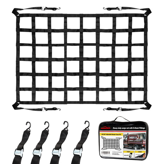Cargo Net for Truck Bed 50"x66" with S-Hooks, 2" Wide Mesh – image 1