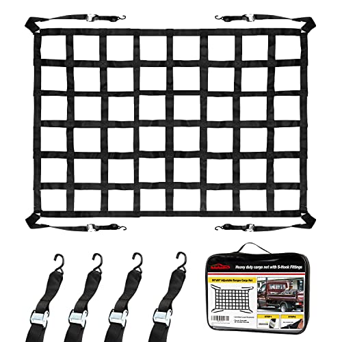 Cargo Net for Truck Bed 50"x66" with S-Hooks, 2" Wide Mesh – image 2