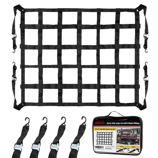 Cargo Net for Pickup Truck Bed 42"x50" with S-Hooks, 2" Wide Mesh – image 1