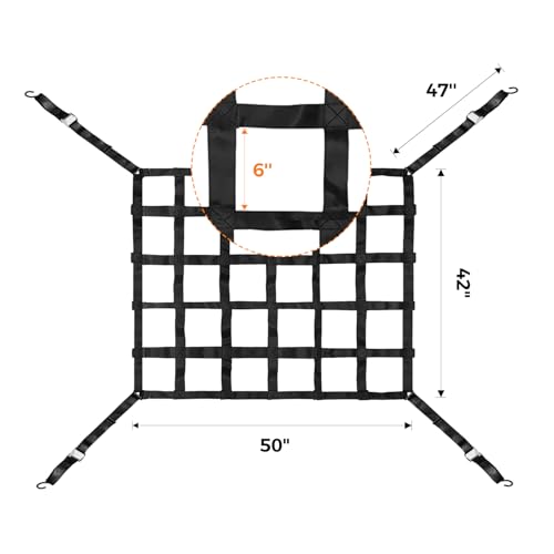 Cargo Net for Pickup Truck Bed 42"x50" with S-Hooks, 2" Wide Mesh – image 3