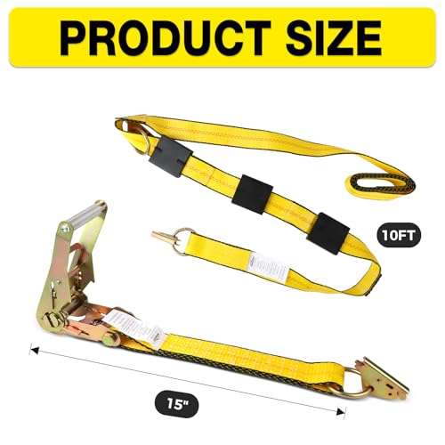 E-Track Tire Straps for Trailers 2"x10ft 4-Pack, 10,000lb – image 4
