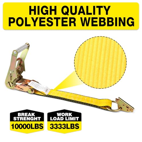 E-Track Tire Straps for Trailers 2"x10ft 4-Pack, 10,000lb – image 6