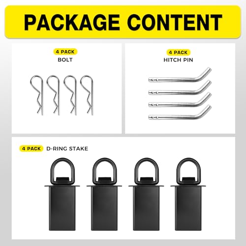 Stake Pocket D Rings 4-Pack, 16,200lb Heavy Duty Trailer Anchor Points – image 7