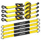 Car Tie Down Straps for Trailers 2"x10ft J-Hook with Safety Clips 4-Pack – image 2