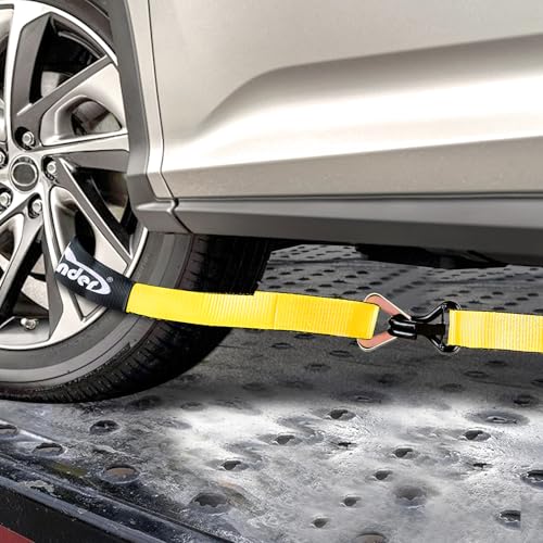 Car Tie Down Straps for Trailers 2"x10ft J-Hook with Safety Clips 4-Pack – image 7