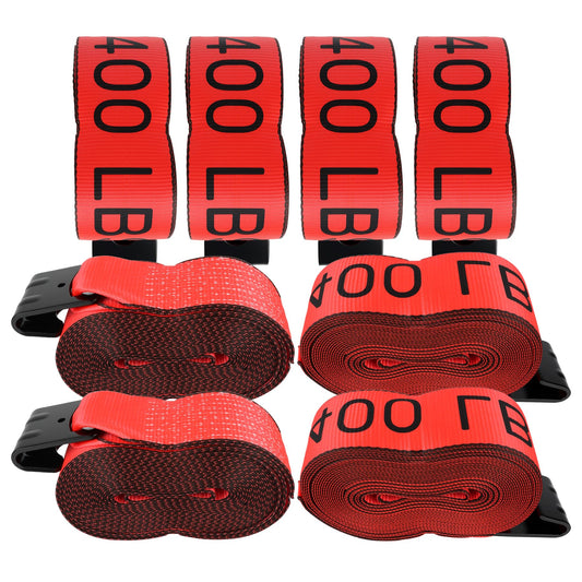 4"x40' Winch Straps with Flat Hook 8-Pack, 16,200lb Break Strength – image 1