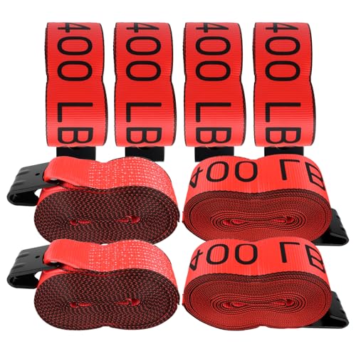 4"x40' Winch Straps with Flat Hook 8-Pack, 16,200lb Break Strength – image 2