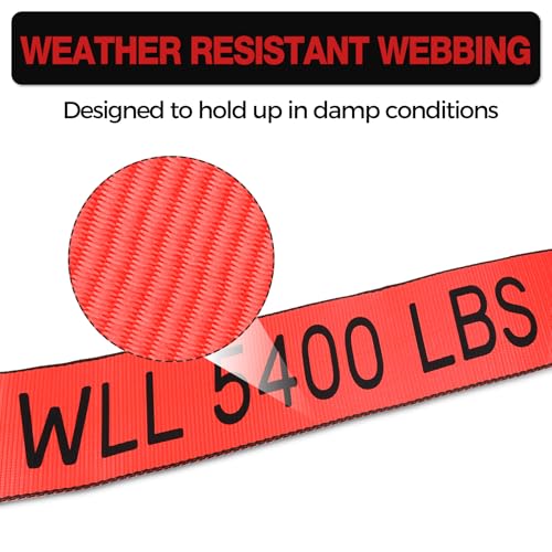 4"x40' Winch Straps with Flat Hook 8-Pack, 16,200lb Break Strength – image 5