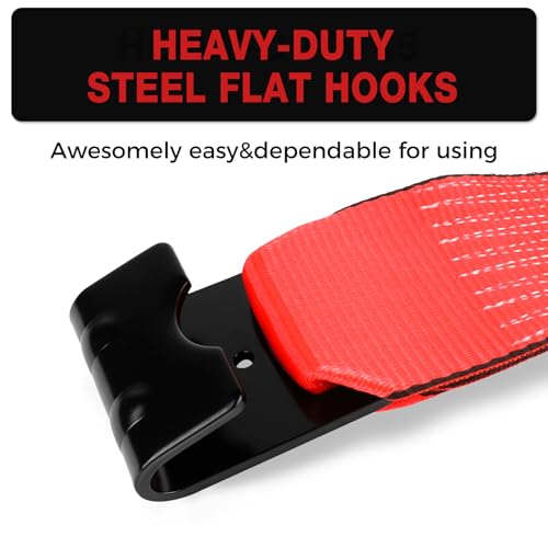 4"x40' Winch Straps with Flat Hook 8-Pack, 16,200lb Break Strength – image 6