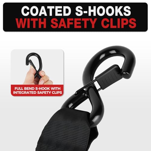 Retractable Ratchet Tie Down Straps 2"x10ft 2-Pack, 4,400lb Break Strength – image 5
