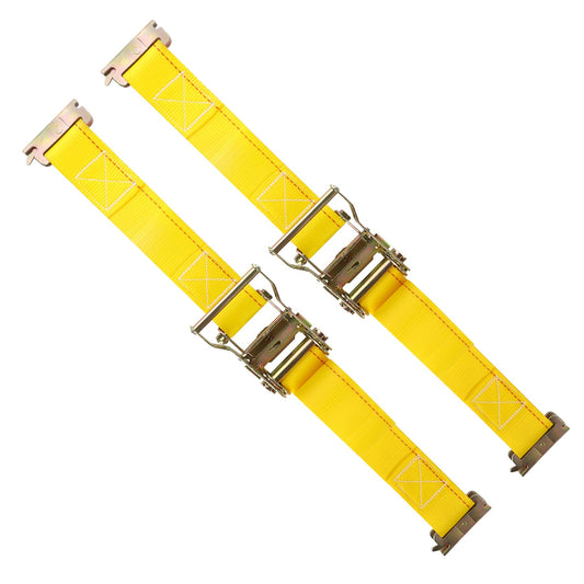 E-Track Ratchet Tie Down Straps 2"x15ft 4-Pack, 4,500lb Break Strength – image 1