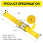 E-Track Ratchet Tie Down Straps 2"x15ft 4-Pack, 4,500lb Break Strength – image 3