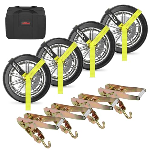 Tire Tie Down Straps 2"x10ft with Swivel J-Hook, 10,000lb – image 2