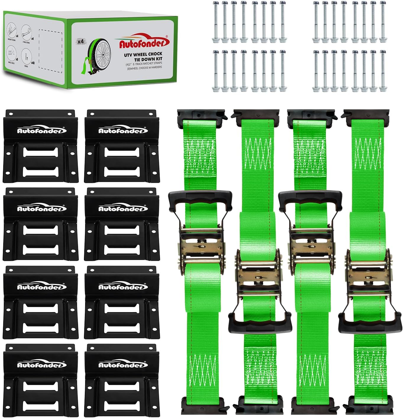 Wheel Chock Tie Down Kit for ATV, UTV, Lawn Mower