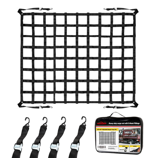 Autofonder Cargo Net for Pickup Truck Bed Adjustment 66" x 82"-2” Wide Mesh – image 1