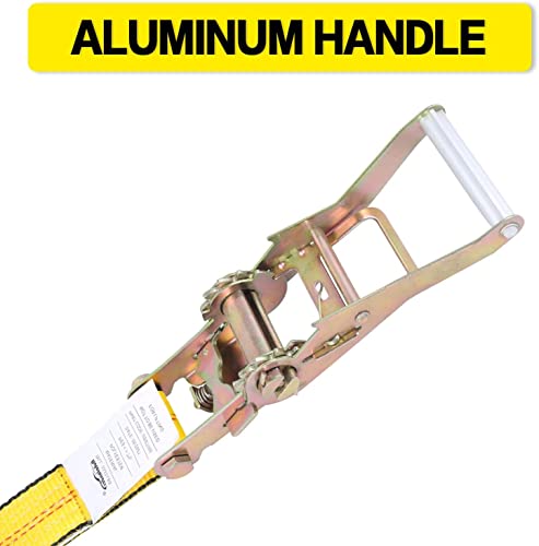 Autofonder Flat Hook Ratchet Straps 2in x 27ft, 3,333lb Working Load Limit – image 3
