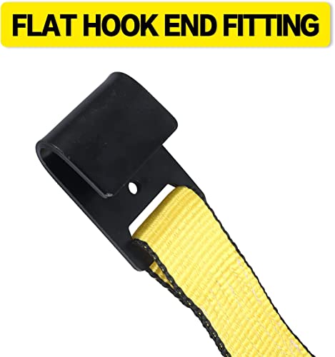 Autofonder Flat Hook Ratchet Straps 2in x 27ft, 3,333lb Working Load Limit – image 4