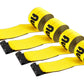 Autofonder 4" x30' Winch Straps with Flat Hook Flatbed Tie Downs Truck Straps 5,400lbs Load Capacity Cargo Control for Flatbeds, Trucks, Trailers, Farms, Rescues, Tree Saver, Yellow(4 Pack) – image 1