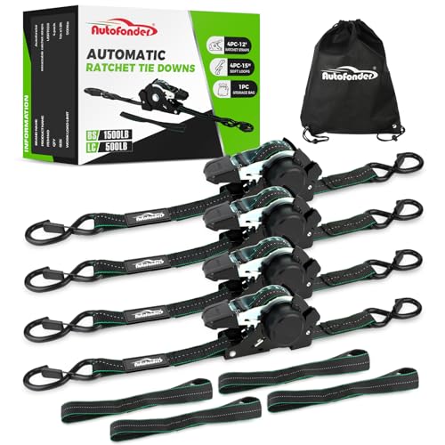 Autofonder Retractable Ratchet Straps Yarn-Dyed, Zero Color Transfer – image 2