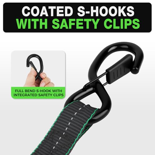 Autofonder Retractable Ratchet Straps Yarn-Dyed, Zero Color Transfer – image 6