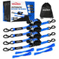 Autofonder Retractable Ratchet Straps (4 Pack) 1,500lb Heavy Duty 1inx12ft – image 1