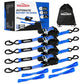 Autofonder Retractable Ratchet Straps (4 Pack) 1,500lb Heavy Duty 1inx12ft – image 2