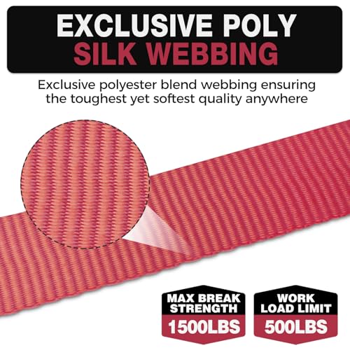 Autofonder Retractable Ratchet Straps (4 Pack) 1,500lb Heavy Duty 1inx12ft – image 6