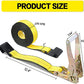 Autofonder Ratchet Tie-Down Straps Flat Hook (10 Pack) 2" x 27' Yellow – image 3