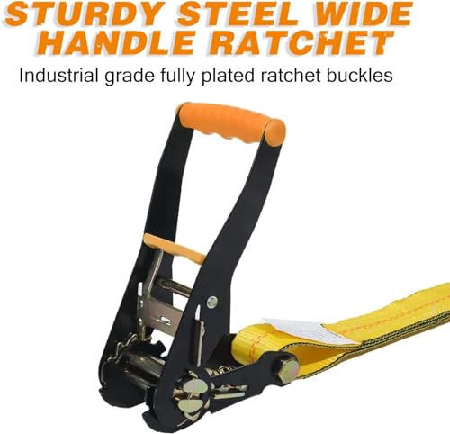 Autofonder Car Hauler Tie Down Straps 4-Pack, 2" x 114" with Snap Hooks – image 6
