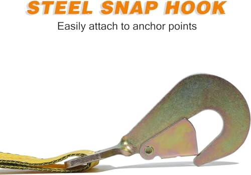 Autofonder Car Hauler Tie Down Straps 4-Pack, 2" x 114" with Snap Hooks – image 7