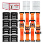 Wheel Chock Tie Down Kit (4500lb Break Strength) Heavy Duty Trailer Tire Straps System for ATV, UTV, Lawn Mower & More - Ratchet Tie Downs Accessories with E Track for Four Wheeler – image 1