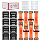 Wheel Chock Tie Down Kit (4500lb Break Strength) Heavy Duty Trailer Tire Straps System for ATV, UTV, Lawn Mower & More - Ratchet Tie Downs Accessories with E Track for Four Wheeler – image 2