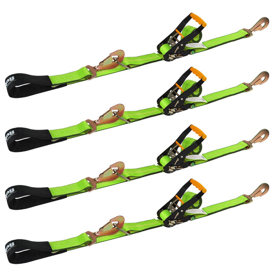 Autofonder Axle Tie-Down Straps 2" x 114" 4-Pack 10,000lbs Green – image 1