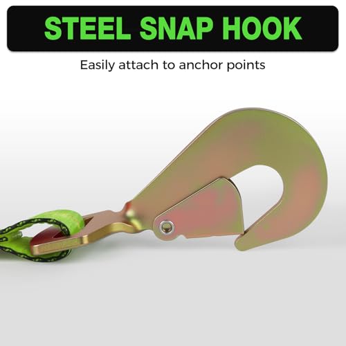 Autofonder Axle Tie-Down Straps 2" x 114" 4-Pack 10,000lbs Green – image 7