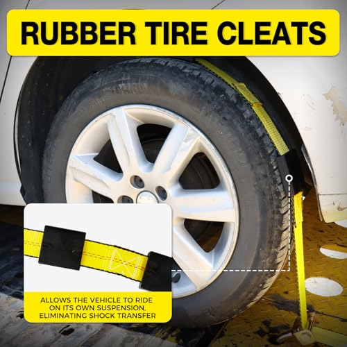 Autofonder Car Hauler Straps 4-Pack Heavy Duty 2inx10ft with Idler J Hooks – image 7