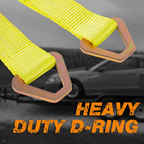Autofonder 4 Pack 2" x36'' Premium Axle Straps Tie Downs with D-Ring – image 6