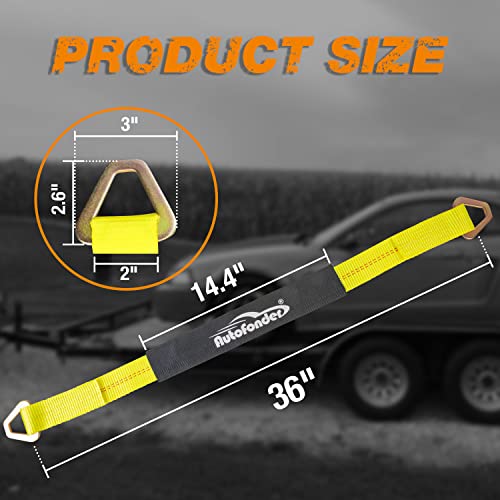 Autofonder 4 Pack 2" x36'' Premium Axle Straps Tie Downs with D-Ring – image 7